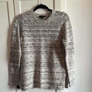 Ann Taylor Black and White Crew Neck Sweater